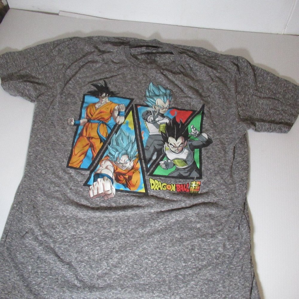 Dragon Ball Z Legendary Goku Vegeta Anime XL Logo T-Shirt Gray